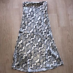 Snakeskin print skirt